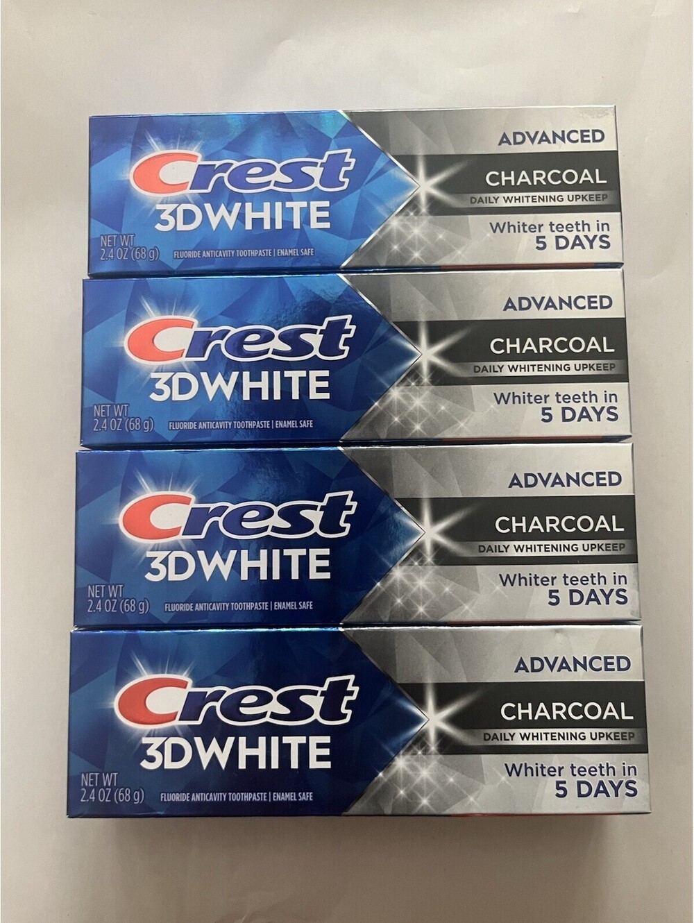 4x Crest 3D White Advanced Charcoal Teeth Whitening Toothpaste 2.4 Oz Exp 2028
